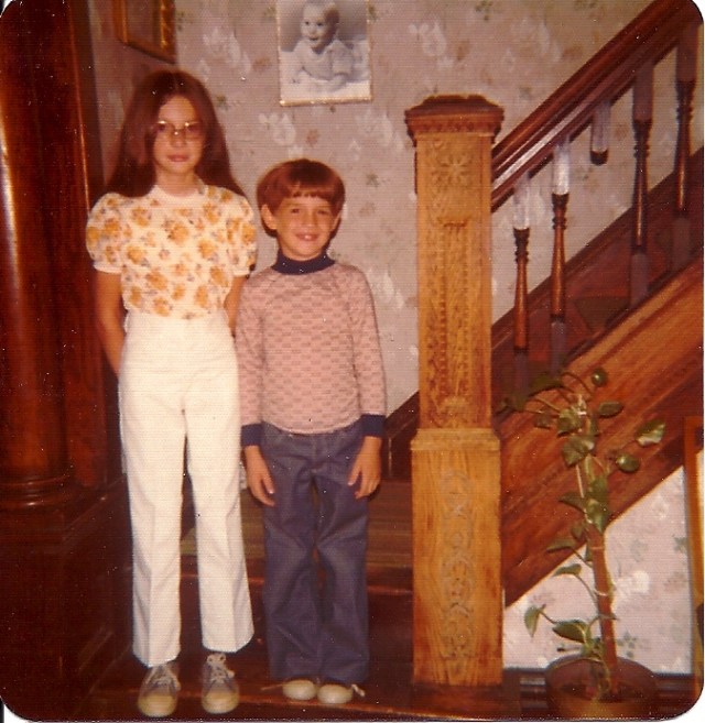 hamilton street, stairs, siblings, big sis, two of me