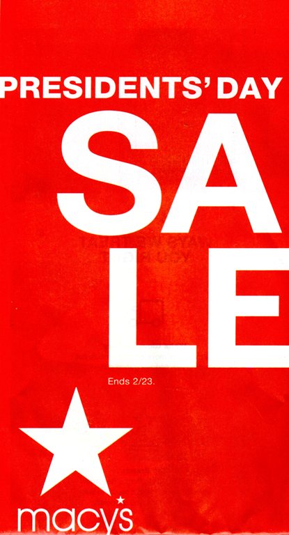 Macy's Presidents Day sale