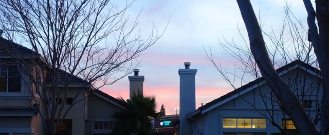 pink sky, south rooftops