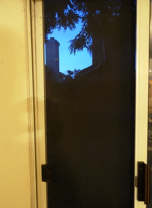 back door, backyard, screen door, sliding glasss door