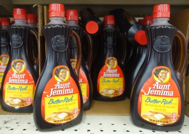 Aunt Jemima Syrup, food, grocery, bottles