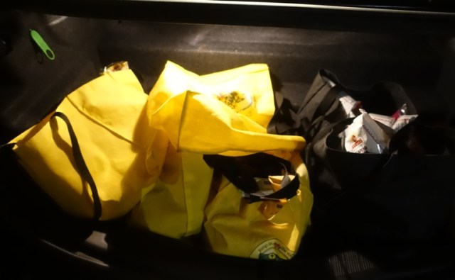 groceries, trunk, shopping trip
