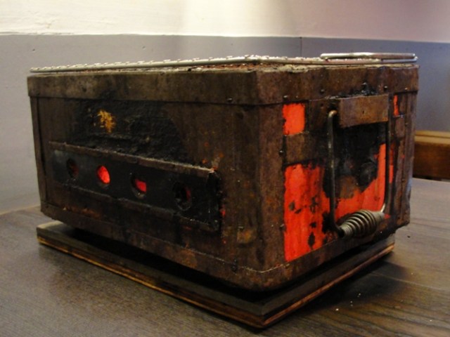 BBQ Box, charcoal, coals, food