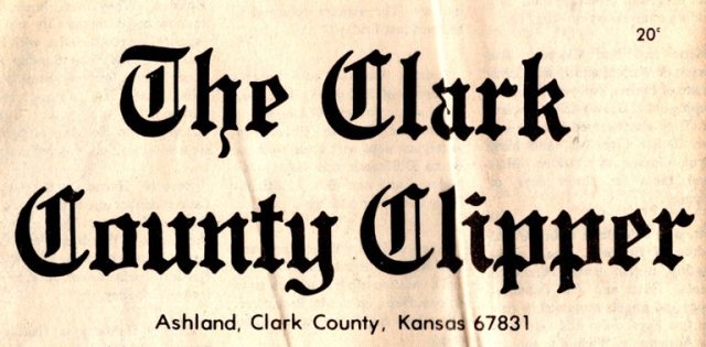 Clark County Clipper, Newspaper, ashland kansas