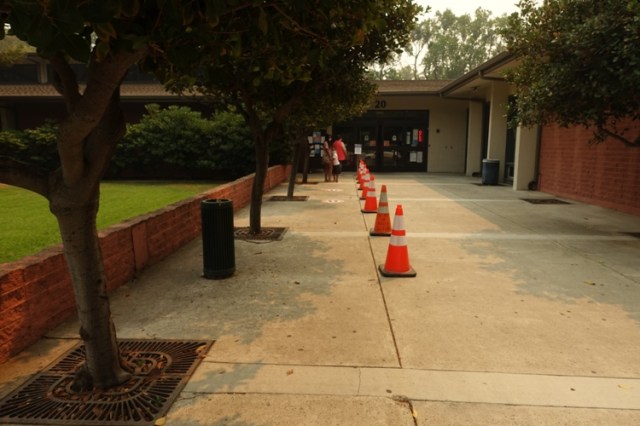 curbside service, library, book drop, social distance, books