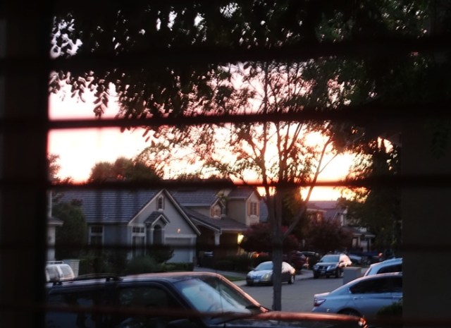 summer sunset, california, red sky, cloudy sky, hot weather