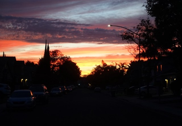 summer sunset, california, red sky, cloudy sky, hot weather