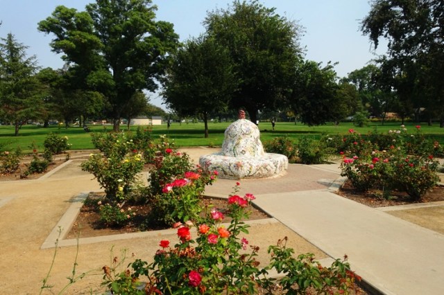 Tracy community rose garden, roses, park, library