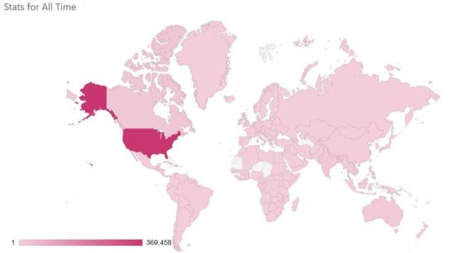 blog visits map, world map, blog stats