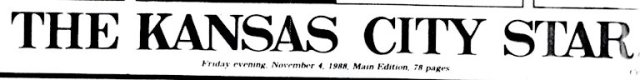 Kansas City Star, November 1988, Bush Election, Elections