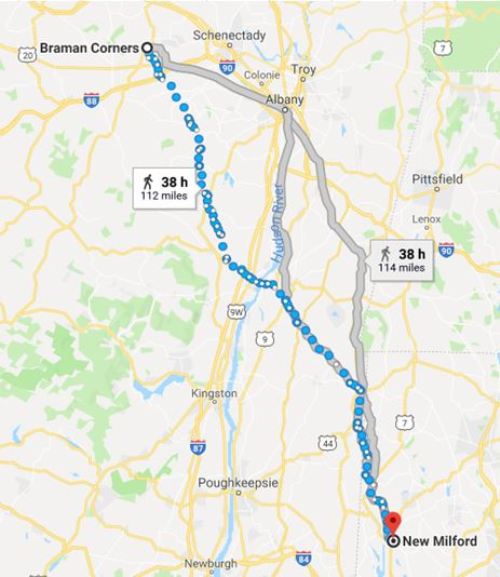Virtual Hike, New Milford Connecticut, braman corners, hudson river