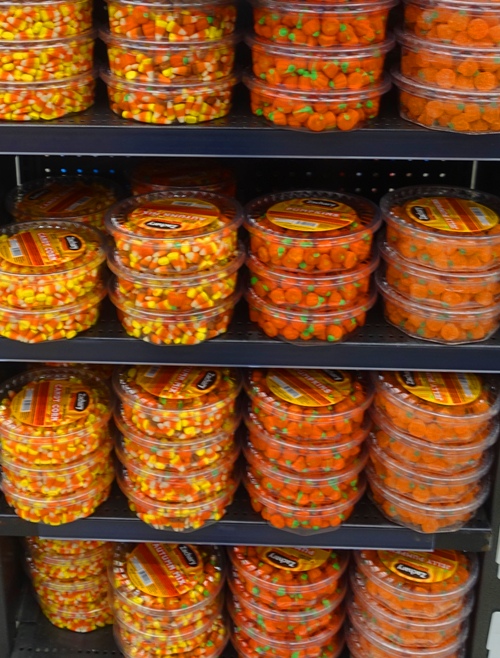 orange candy, candy corn, candy pumpkins