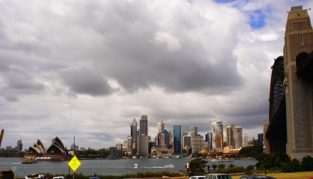 Sydney skyline, harbour bridge, australia