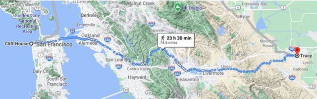 cliff house, san francisco, virtual hike, hills, Dublin, coast to coast hike.