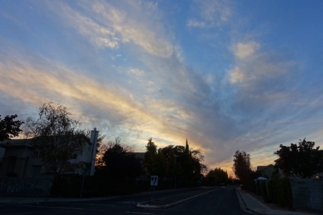 cloudy sky, sunset, park