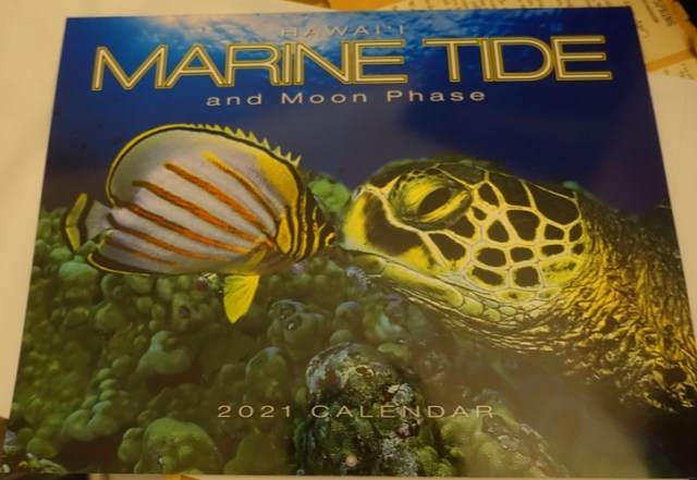 hawaii calendar, fish, turtle, tide calendar, marine