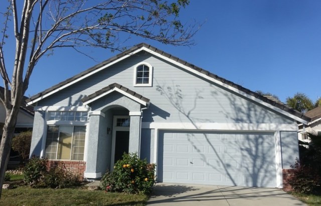 Paining, new color, project finished, blue and white, shadows, ladders