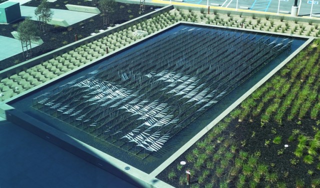 sculpture, sensor field, wind sculpture, overhead view