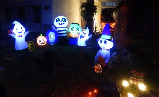 Halloween, blowup decorations, body parts, coffin, October decorations