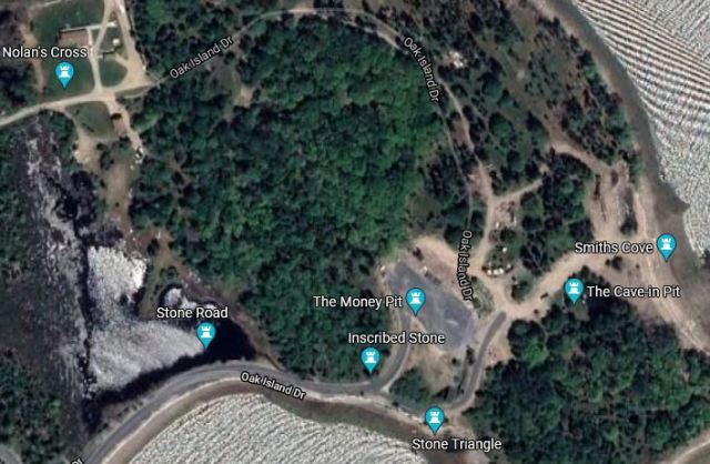 oak island, curse of oak lsland, satellite, money pit