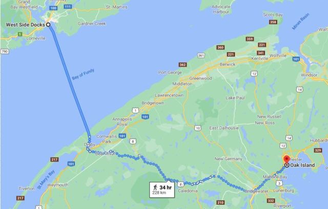 virtual hike, oak island, nova scotia, canada, ferry, crandall road, crandall point