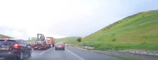 altamont snow, california snow, commute, rare snow event