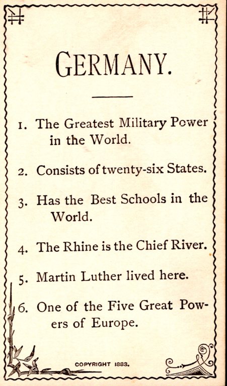 Freeman Geography Cards, 1883, flash cards