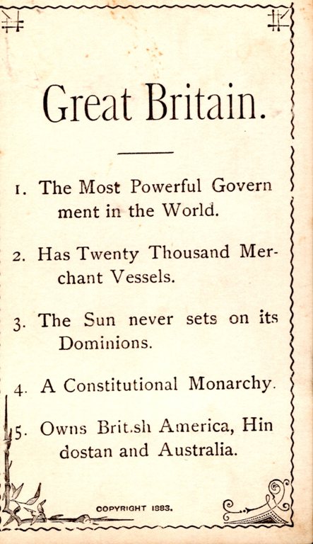Freeman Geography Cards, 1883, flash cards