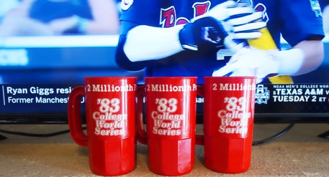 college world series, 1983, 2 Millionth Fan, cup, Omaha, rosenblatt