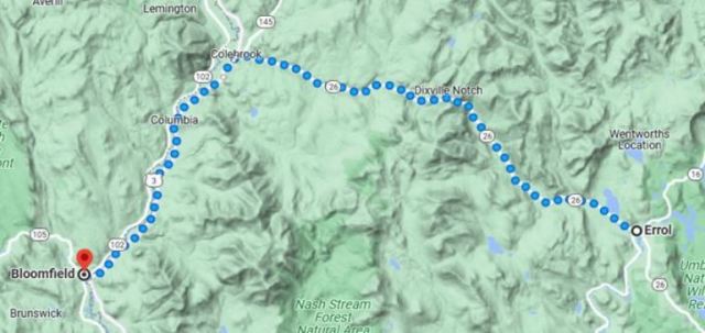 bloomfield vermont, virtual hike, mountains, dixville notch, snow, mountains