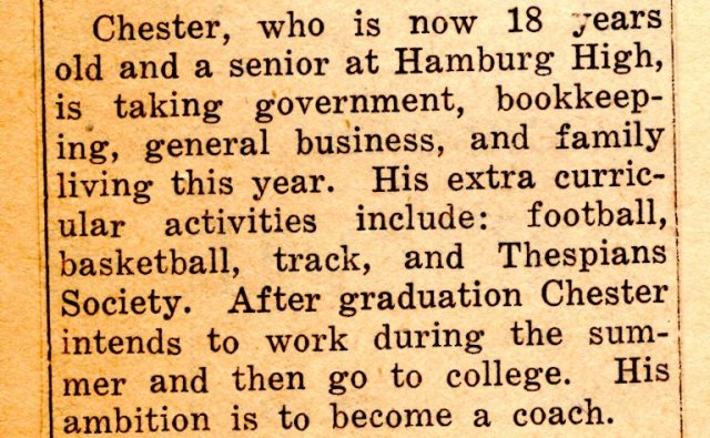 Uncle chet, senior profile, hamburg iowa, scrapbook