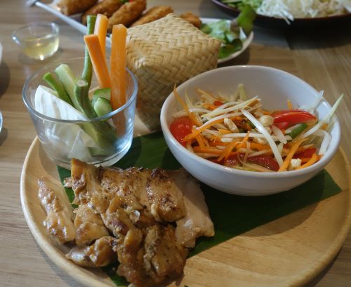 Thai food, Bangkok, lunch, soup, watermelon, fish, chicken