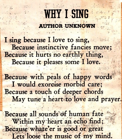 singing poems, scrapbook, songs