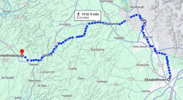 Hardinsburg, Kentucky, hog wallow, virtual hike