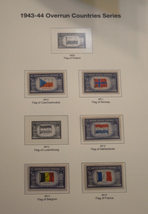 Overrun countries, stamps, collecting stamps, flags, 1930's colorful stamps