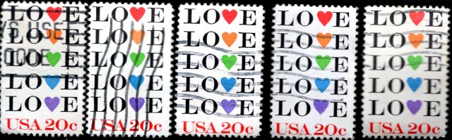 Love Stamps, Love Cancelled, Cancelled Stamps, Stamp Collecting, Valentine's Day
