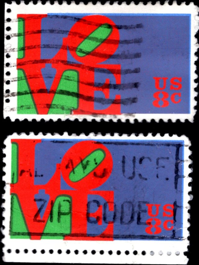 Love Stamps, Love Cancelled, Cancelled Stamps, Stamp Collecting, Valentine's Day