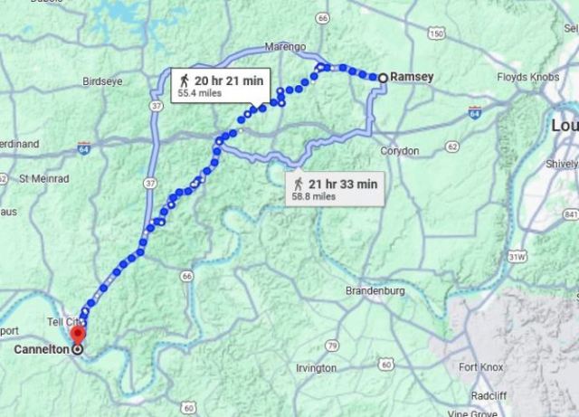 Ramsey, Indiana, virtual hike, country roads, Harrison County Indiana